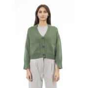 Cardigan met knoopsluiting en zakken Alpha Studio , Green , Dames