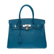 Pre-owned Leather handbags Hermès Vintage , Blue , Dames