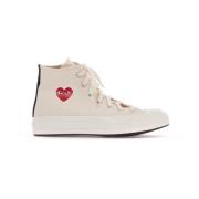 Canvas Hi-Top Chuck Sneakers Comme des Garçons Play , Beige , Heren