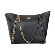 Zwarte shopper tas met kettingdetail Marc Ellis , Black , Dames