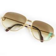 Pre-owned Fabric sunglasses Cartier Vintage , Yellow , Dames