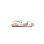 Pre-owned Leather sandals Prada Vintage , White , Dames