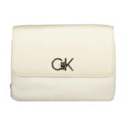 Beige Schoudertas met Kettinghengsel Calvin Klein , Beige , Dames