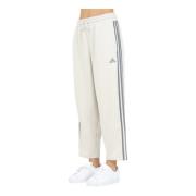 Essentials 3-Stripes Open Hem Fleece Broek Adidas , Beige , Dames