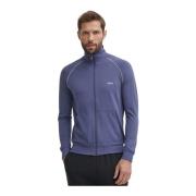 Stretch Katoenen Rits Jas - Blauw Hugo Boss , Blue , Heren