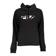 Zwarte hoodie met borduurwerk Fila , Black , Heren