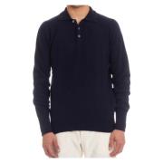 Blauwe Polo Sweater Layering Shirt Drumohr , Blue , Heren