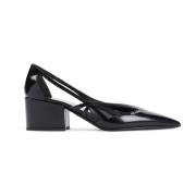 Zwarte Leren Pumps Elegante Stijl Prada , Black , Dames