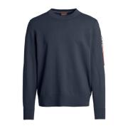 Blauw Navy Gebreide Crewneck Trui Parajumpers , Blue , Heren