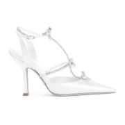 Witte Satijnen Strass Pumps Elegante Stijl René Caovilla , White , Dam...