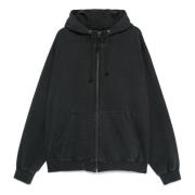 Grijze Logo Geborduurde Hoodie Maison Margiela , Gray , Heren