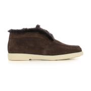 Donkerbruine Suède Enkellaarsjes Santoni , Brown , Dames