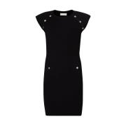 Elegante Zwarte Jurk met Geborduurde Details Liu Jo , Black , Dames