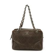 Pre-owned Leather chanel-bags Chanel Vintage , Brown , Dames