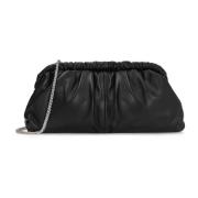 Zwarte leren handtas met zacht volume-effect Kazar , Black , Dames