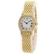 Pre-owned Yellow Gold watches Cartier Vintage , White , Dames