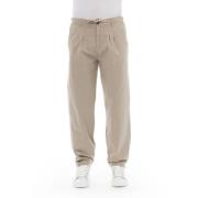 Chino Broek - Knoopsluiting aan de voorkant Baldinini , Beige , Heren