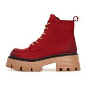 Casual Platform Enkellaarzen - Rood Cesare Gaspari , Red , Dames