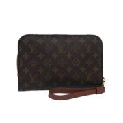 Pre-owned Canvas clutches Louis Vuitton Vintage , Brown , Dames