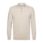 Luxe Basic Lange Mouw Polo Profuomo , Beige , Heren