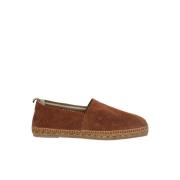 Bruine Geperforeerde Leren Espadrilles Castañer , Brown , Heren