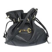 Pre-owned Leather shoppers Gucci Vintage , Black , Dames