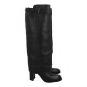 Pre-owned Leather boots Chanel Vintage , Black , Dames