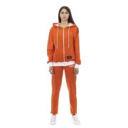 Hoodie met kleurblok en verstelbare capuchon Baldinini , Orange , Dame...