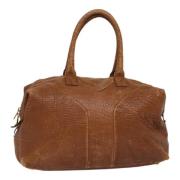 Pre-owned Leather handbags Yves Saint Laurent Vintage , Brown , Dames