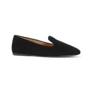 Zwarte Leren Loafers voor Vrouwen The Row , Black , Dames