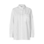 Witte Overmaatse Blouse Knoopsluiting Envii , White , Dames