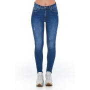 Vintage Denim Jeans met Meerdere Zakken Frankie Morello , Blue , Dames