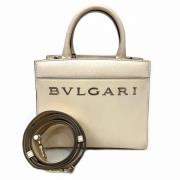 Pre-owned Leather handbags Bvlgari Vintage , Beige , Dames