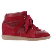 Pre-owned Suede sneakers Isabel Marant Pre-owned , Red , Dames