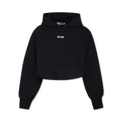 Zwarte hoodie met logoprint Msgm , Black , Dames