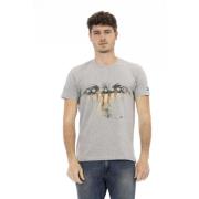 Casual T-shirt met ronde hals Trussardi , Gray , Heren