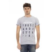 Casual korte mouw ronde hals T-shirt Trussardi , Gray , Heren