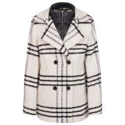 Moderne geruite 2-knoops met afneembare vest Bugatti , Beige , Dames