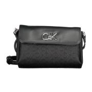 Zwarte Schoudertas met Kettinghengsel Calvin Klein , Black , Dames