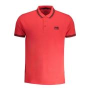 Rode Polo Met Korte Mouwen Geborduurd Logo Cavalli Class , Red , Heren