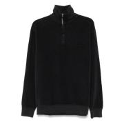 Navy Blue Polo Kraag Sweatshirt C.p. Company , Blue , Heren