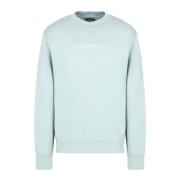 Logo Print Crew Neck Sweaters Emporio Armani , Green , Heren