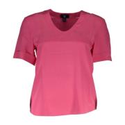 Roze Dames T-shirt Korte Mouwen Gant , Pink , Dames