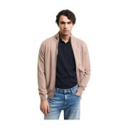 Ultrafijne merinowollen ritsvest Gant , Beige , Heren