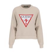 Dames Logo Sweater Guess , Beige , Dames