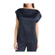 Satijnen Boothals Top Juvia , Blue , Dames