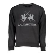 Zwarte Sweatshirt met Lange Mouwen Geborduurd Logo La Martina , Black ...