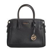 Elegante Satchel Tas met Gouden Accenten Michael Kors , Black , Dames