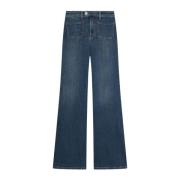 Donkerblauwe Flare Jeans Pinko , Blue , Dames