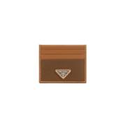 Bruine Accessoires Portemonnees Aw24 Prada , Brown , Heren